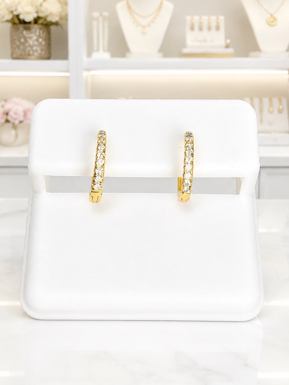 Gold over 925 Sterling Silver 0.16 CTW
Moissanite Huggie Earrings-New